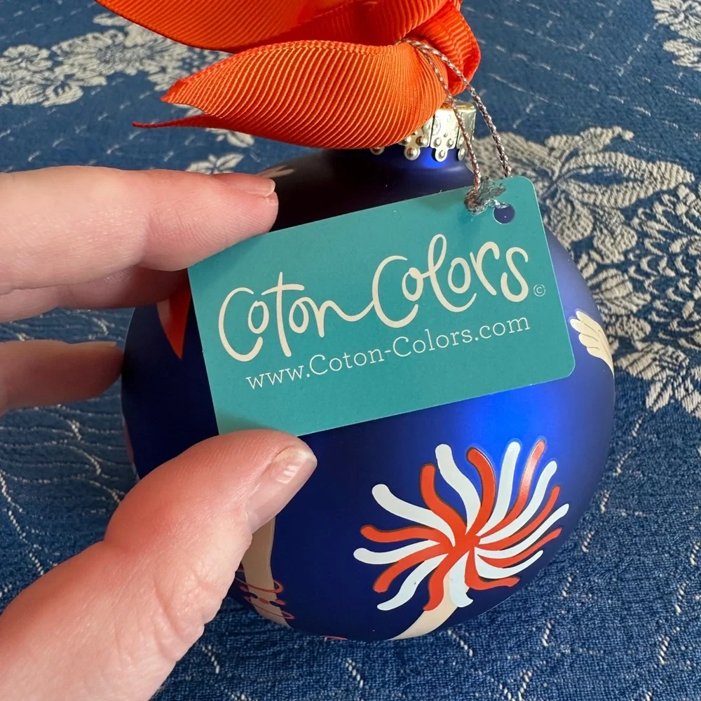 Coton Colors “Gator Bait” Blue Ornament w/ Cheer Design - University of Florida